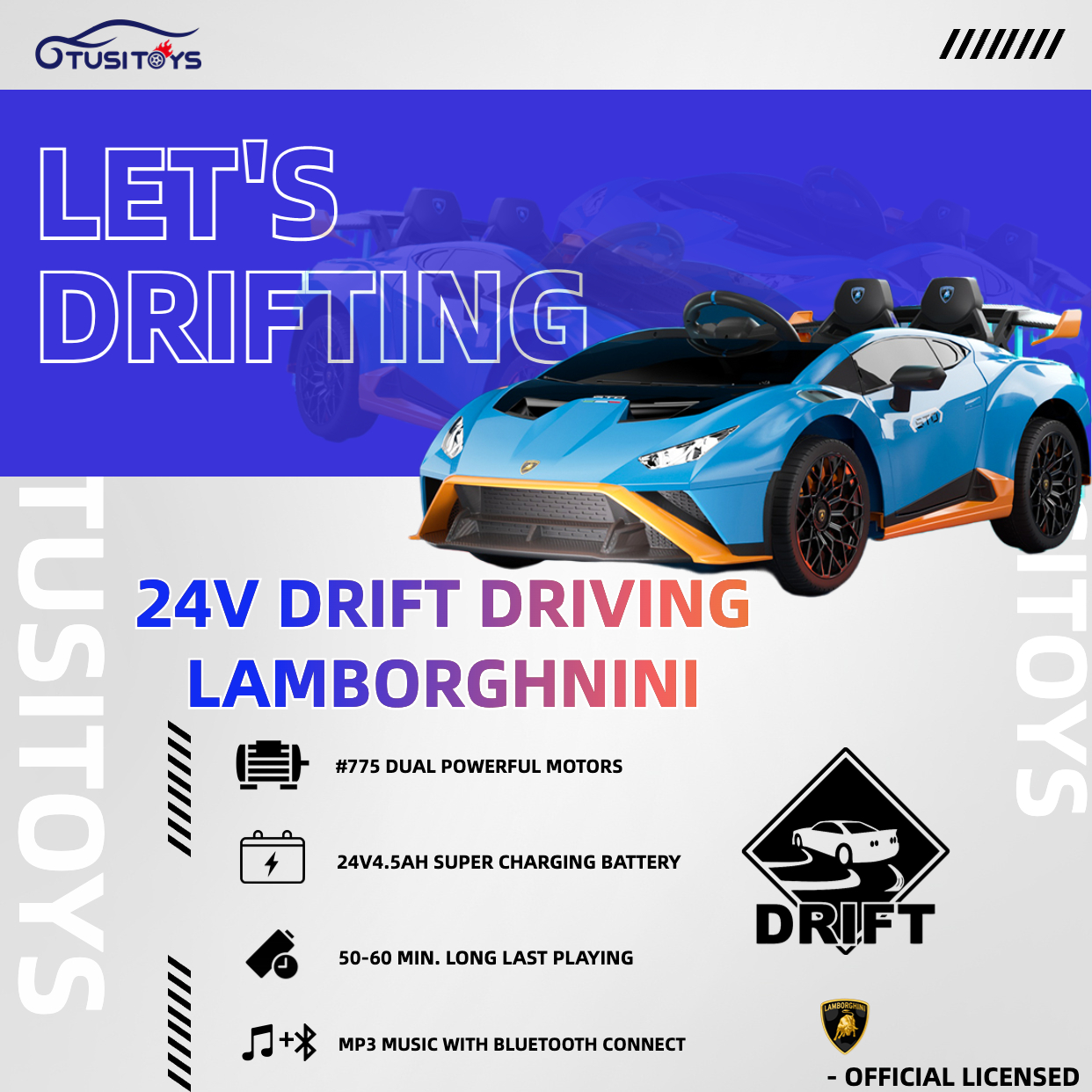 24V Drift Lamborghini gyerekautó