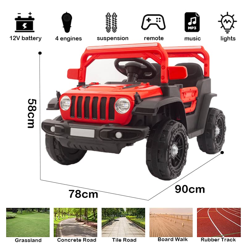 2.4G R/C Kids Electric Jeep with Front and back swing